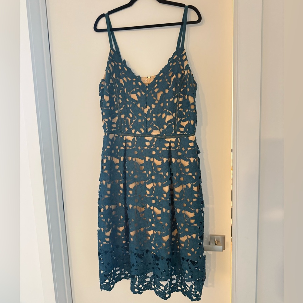 City Chic Teal Lace Dress